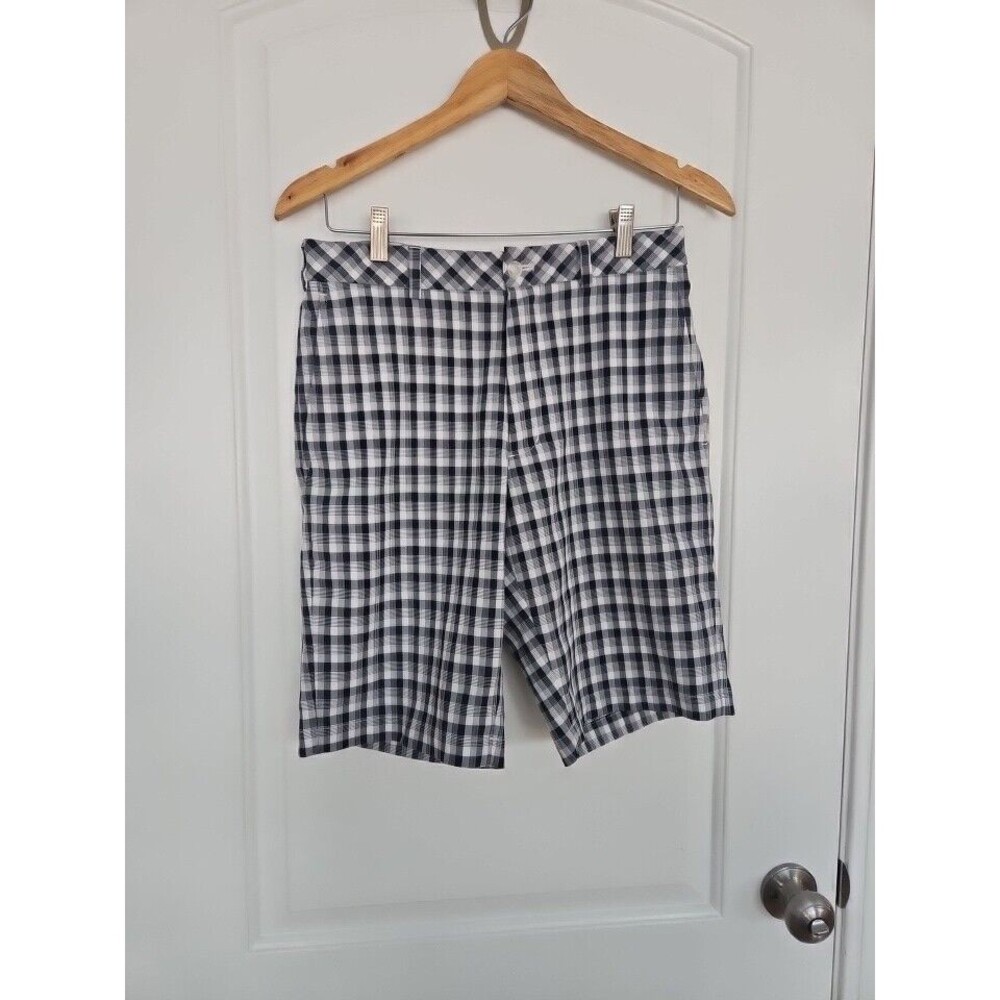 Walter Hagen Mens 30", 11‎ Majors Golf Performance Plaid Flat Front Chino Preppy